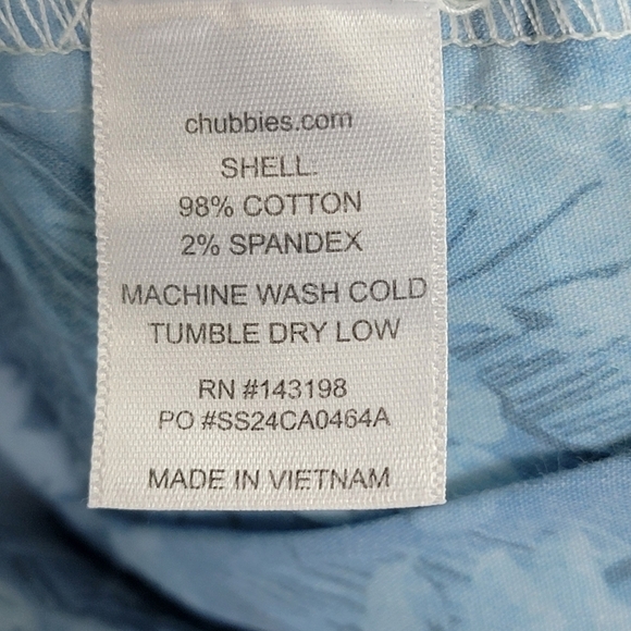 Chubbies The Sea Foams Green 5.5" Flat Front Stretch Twill Shorts Sz 34 NEW - Picture 12 of 14